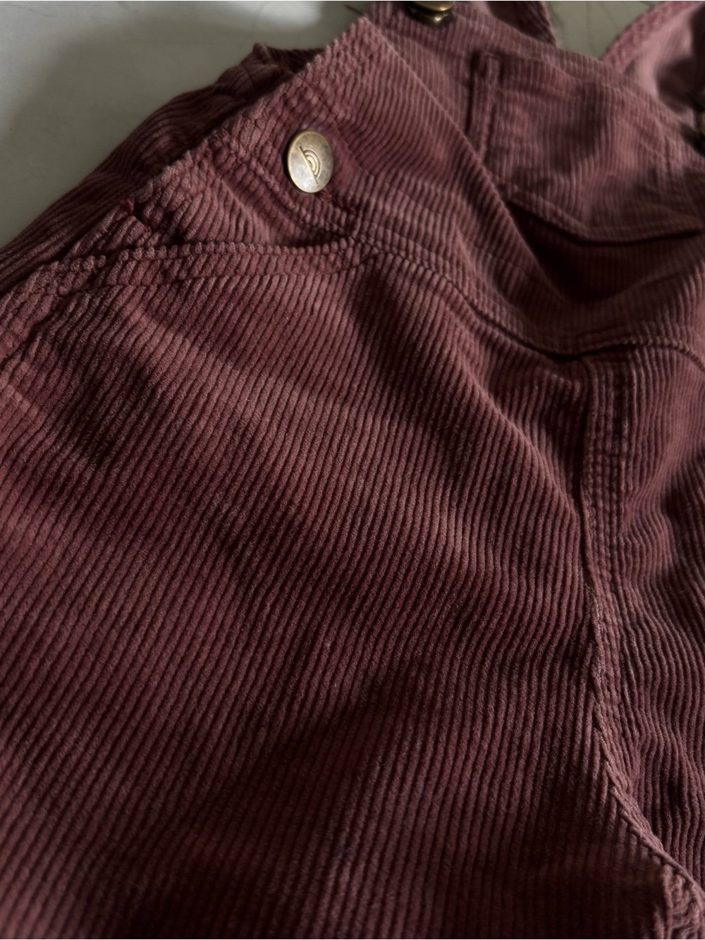 Jamie Kay Kids Corduroy Short Overalls in Rosewood - Picture 2 of 5